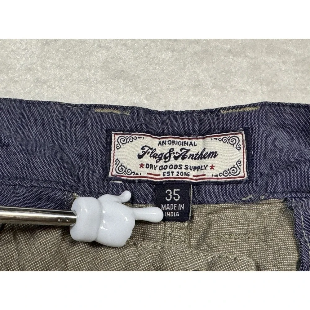 Flag & Anthem Dry Goods Supply Men's‎ Khaki Linen Blend Shorts Size 35